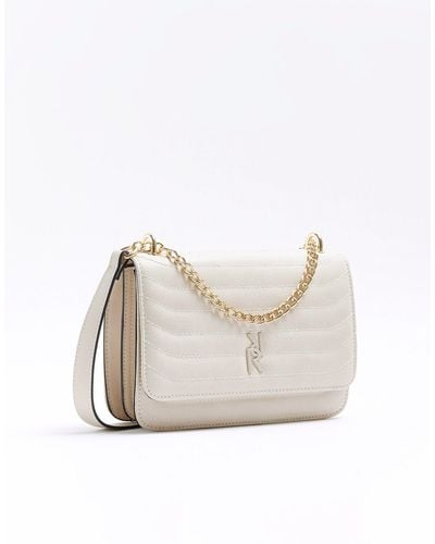 River Island Quilted Chain Shoulder Bag - White