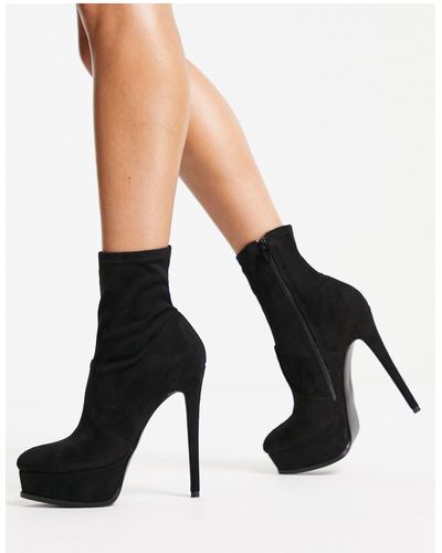 ASOS Eclectic High-heeled Platform Boots - Black