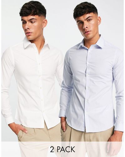 French Connection Formal 2 Pack Shirts - White