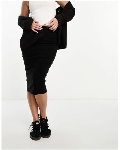 ASOS Hourglass High Waist Midi Pencil Skirt - Black
