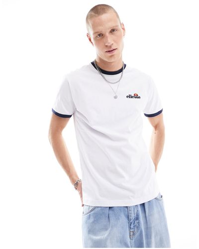Ellesse Meduno - t-shirt con bordi a contrasto, colore - Bianco