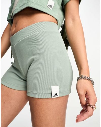 adidas Originals Adidas Lounge Ribbed legging Shorts - Green