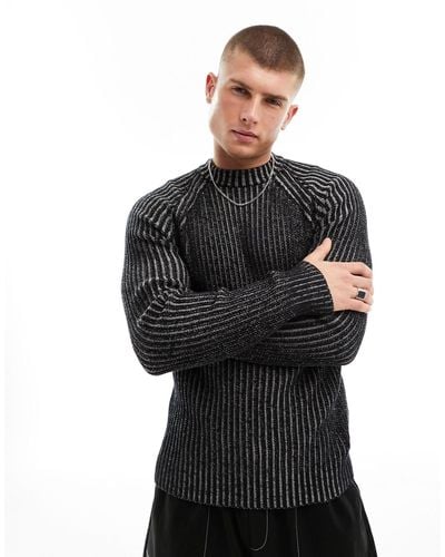 Reclaimed (vintage) Plated Knitted Sweater - Black