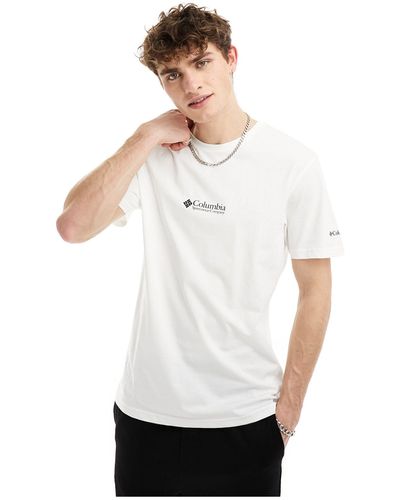 Columbia In esclusiva per asos - csc - t-shirt basic con logo bianca - Bianco