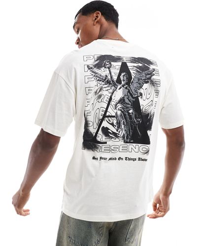 ADPT Oversized T-shirt With Presence Back Print - White