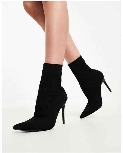 Public Desire Miraval Heeled Sock Boots - Black