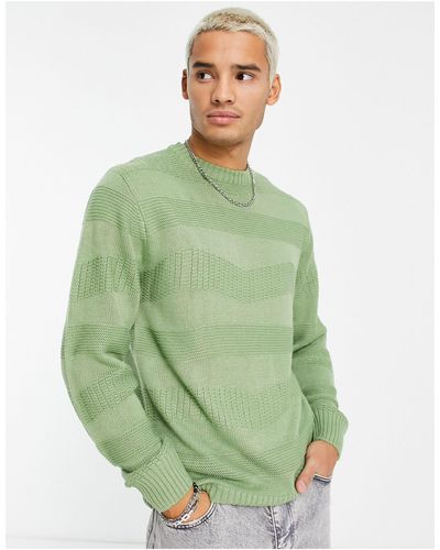 Le Breve Wave Knit Sweater - Green