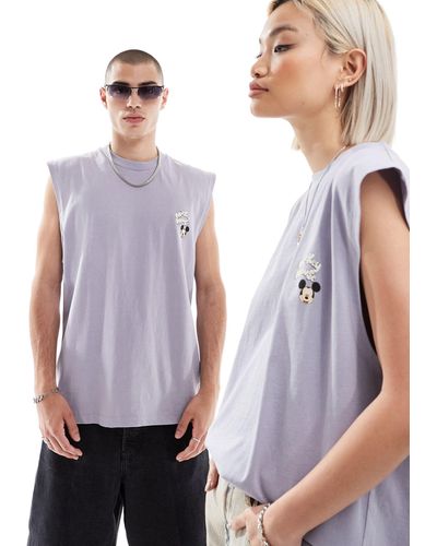 ASOS Disney Unisex Co-ord Oversized Tank Vest With Mickey Mouse Print - Purple