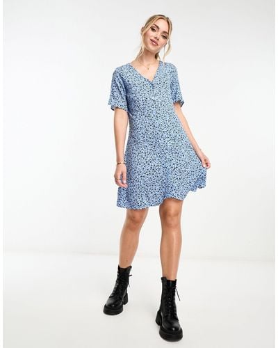 Monki Vestido corto pradera - Azul