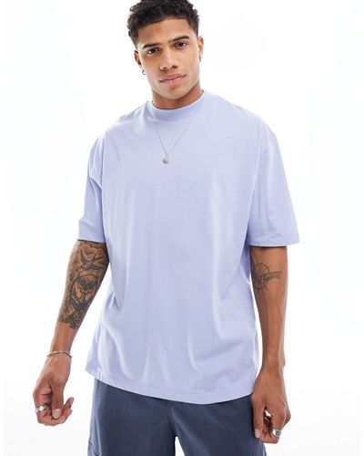 ASOS Oversized T-shirt With Turtle Neck - Blue