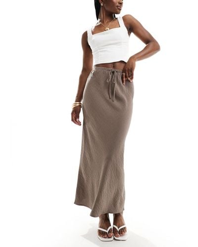 New Look Drawstring Midi Skirt - Brown