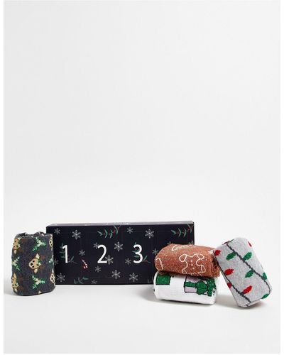 Pieces Kerstmis - Cadeauset Van 4 Paar Sokken Met Print - Meerkleurig