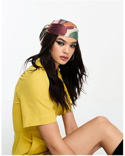 ASOS Abstract Print Large Headscarf - White