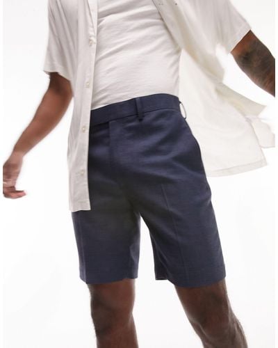 TOPMAN – schmal geschnittene shorts - Blau