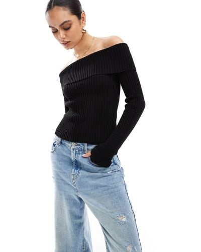 Stradivarius Off Shoulder Top - Blue