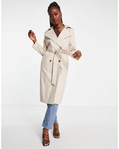 EVER NEW Trench Coat With Tie Belt - White