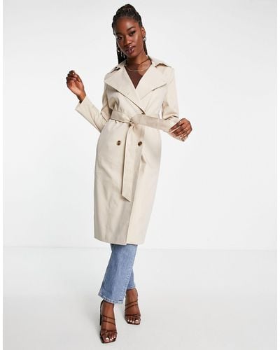 Forever New Trench con cintura color visone - Bianco