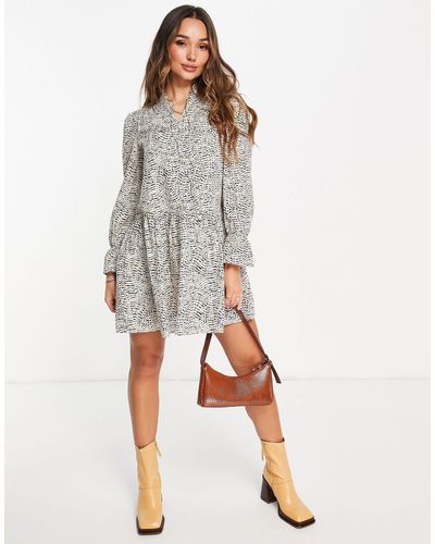 Vero Moda Mini Smock Dress - Grey