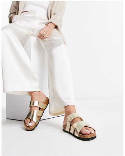 ASOS Fiery Cross Strap Flat Sandals - White