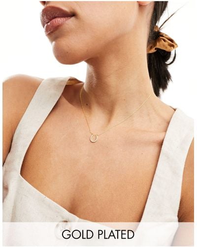 Orelia 18k Gold Plated Lucky Horseshoe Pave Crystal Charm Necklace - Natural