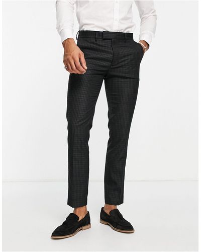 TOPMAN Skinny Jacquard Trousers - Black
