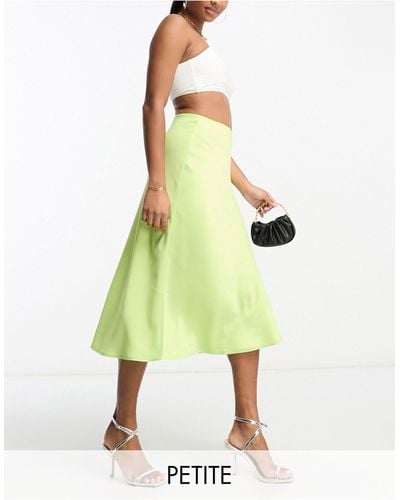 Y.A.S Petite Satin Midi Skirt - Green