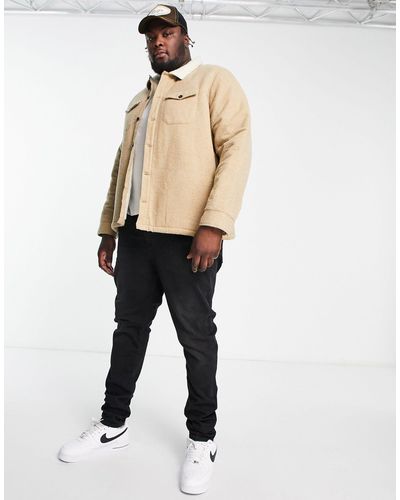 Threadbare Plus - camicia giacca color cammello foderata - Neutro