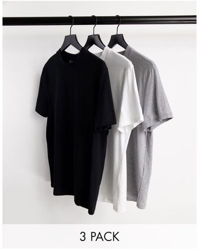 ASOS 3 Pack T-shirt With Crew Neck - Multicolour