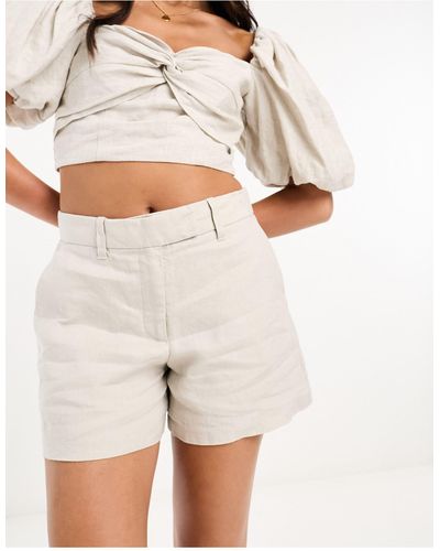 Abercrombie & Fitch – elegante leinen-shorts - Weiß