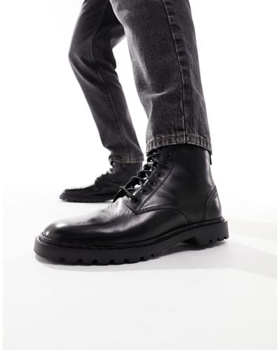 Walk London Milano Lace Up Boots - Black