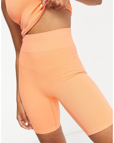 ASOS 4505 Short legging côtelé sans coutures - Orange