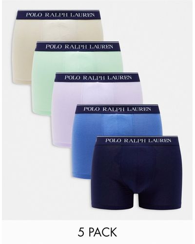 Polo Ralph Lauren 5 Pack Trunk With Logo Waistband - Blue
