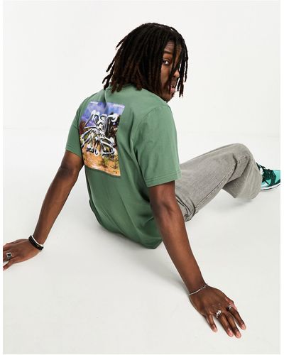 Coney Island Picnic T-shirt d'ensemble à manches courtes avec imprimé lost mind sur la poitrine et au dos - Vert