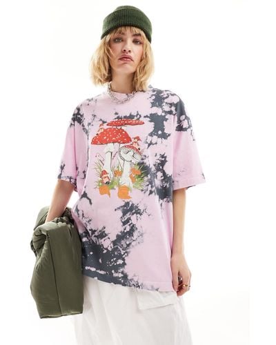 ASOS Oversized T-shirt With Mushroom Graphic - White