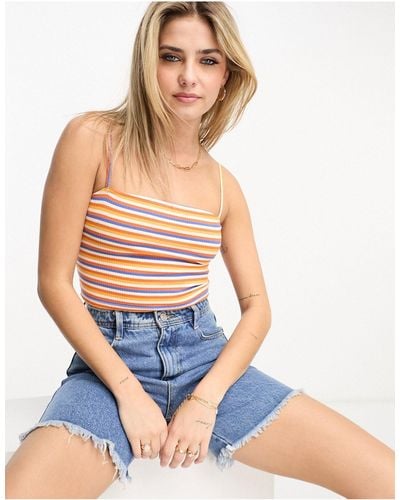 Urban Revivo Ribbed Fitted Cami Cropped Top - Multicolour