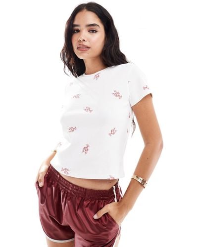 ASOS Baby T-shirt With Lobster Embroidery - White