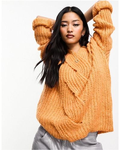 ONLY Cable Detail Sweater - Orange