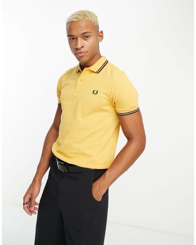 Fred Perry Poloshirt Met Dubbele Gekleurde Randjes - Metallic