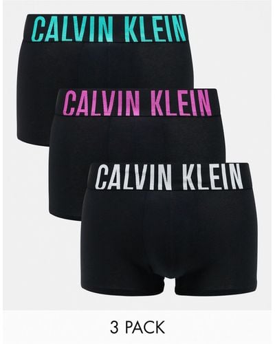 Calvin Klein – intense power – 3er-pack unterhosen aus elastischer baumwolle - Schwarz