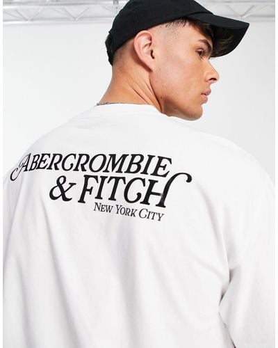 Abercrombie & Fitch Back Gel Logo Heavyweight Oversized T-shirt - White