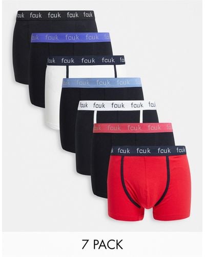 French Connection 7 Pack Fcuk Boxers - Multicolour