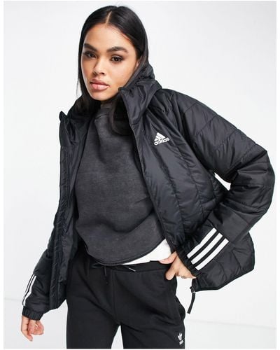 adidas Originals Adidas Outdoor Itavic Hooded Light Puffer Jacket - Black
