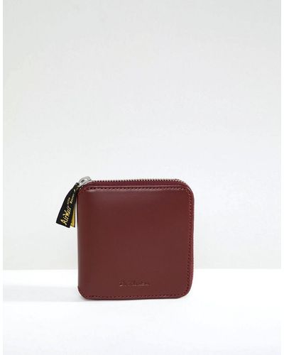Dr. Martens Zip Wallet In Leather - Red