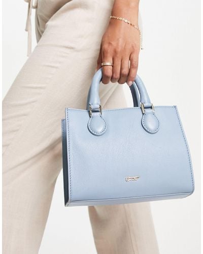 Paul Costelloe Leather Top Handle Mini Tote Bag - Blue