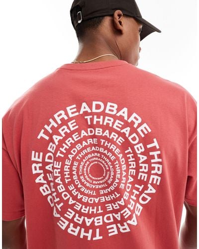 Threadbare Oversized Back Print Logo T-shirt - Red