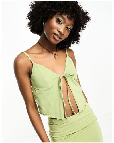 Noisy May Split Front Cami Top Co-ord - Green