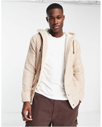 American Stitch Knitted Hooded Jumper - White
