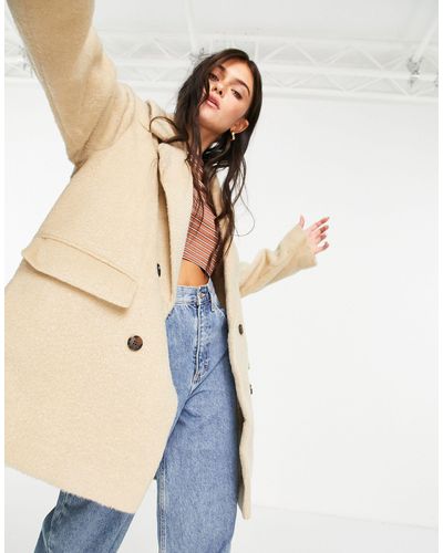 ASOS Double Breasted Coat - Brown