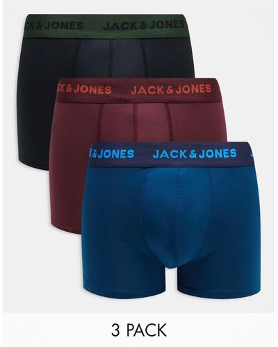 Jack & Jones – 3er-pack unterhosen - Blau