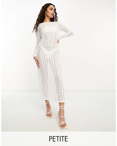 Pieces Exclusive Bride To Be Lace Maxi Dress - White